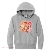 Zodiac Leo Lion with Japanese Cherry Blossoms Kids Hoodie thumb 0