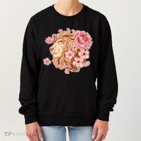 Zodiac Leo Lion with Japanese Cherry Blossoms Women's Sweatshirt thumb 0