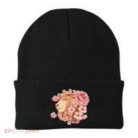 Zodiac Leo Lion with Japanese Cherry Blossoms Beanie thumb 0