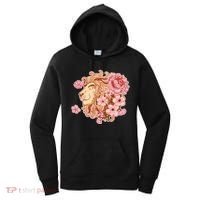 Zodiac Leo Lion with Japanese Cherry Blossoms Women's Hoodie thumb 0