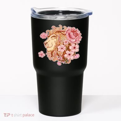 Zodiac Leo Lion with Japanese Cherry Blossoms Tumbler