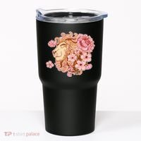 Zodiac Leo Lion with Japanese Cherry Blossoms Tumbler thumb 0