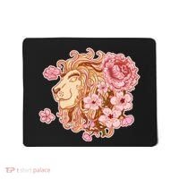 Zodiac Leo Lion with Japanese Cherry Blossoms Mousepad thumb 0