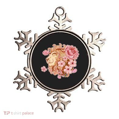 Zodiac Leo Lion with Japanese Cherry Blossoms Ornament