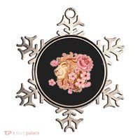 Zodiac Leo Lion with Japanese Cherry Blossoms Ornament thumb 0