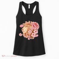 Zodiac Leo Lion with Japanese Cherry Blossoms Women's Tank Top thumb 0