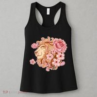 Zodiac Leo Lion with Japanese Cherry Blossoms Women's Tank Top thumb 3