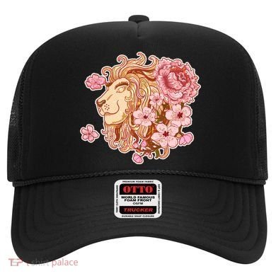 Zodiac Leo Lion with Japanese Cherry Blossoms Hat