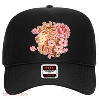 Zodiac Leo Lion with Japanese Cherry Blossoms Hat thumb 0