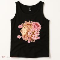 Zodiac Leo Lion with Japanese Cherry Blossoms Tank Top thumb 2