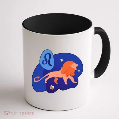 Zodiac Leo Simple Lion Coffee Mug back