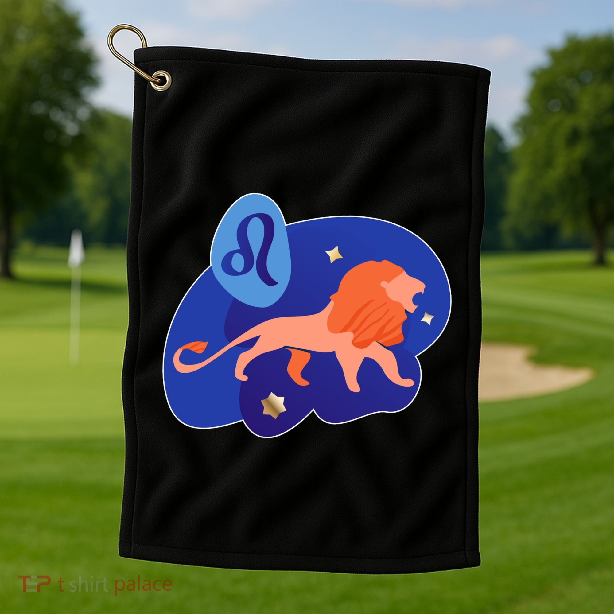 Zodiac Leo Simple Lion Golf Towel