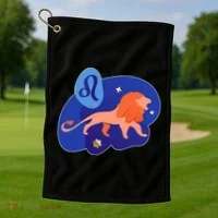 Zodiac Leo Simple Lion Golf Towel thumb 1