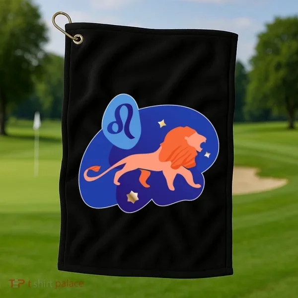Zodiac Leo Simple Lion Golf Towel