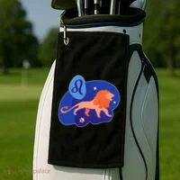 Zodiac Leo Simple Lion Golf Towel thumb 2