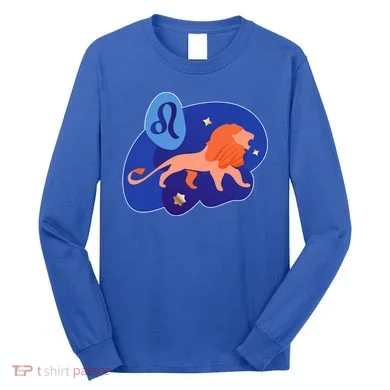 Zodiac Leo Simple Lion Long Sleeve Shirt