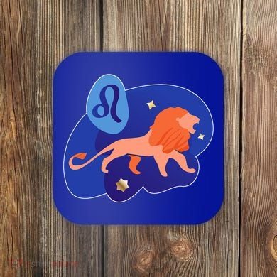 Zodiac Leo Simple Lion Coaster