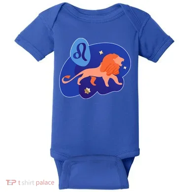 Zodiac Leo Simple Lion Baby Bodysuit