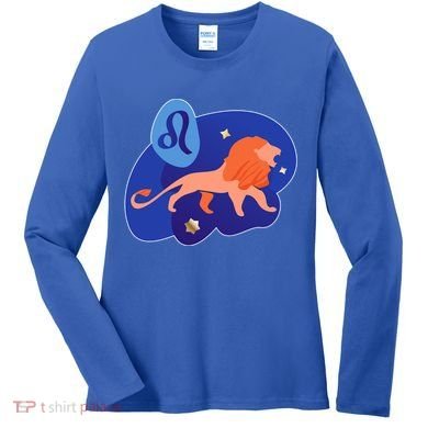 Zodiac Leo Simple Lion Women's Long Sleeve Shirt