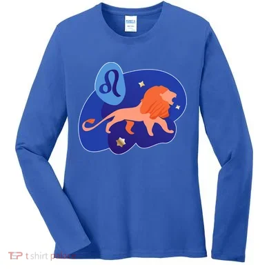 Zodiac Leo Simple Lion Women's Long Sleeve Shirt
