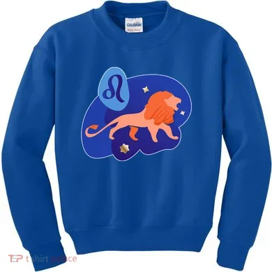 Zodiac Leo Simple Lion Kids Sweatshirt