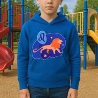 Zodiac Leo Simple Lion Kids Hoodie thumb 2