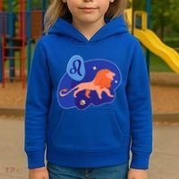 Zodiac Leo Simple Lion Kids Hoodie thumb 3