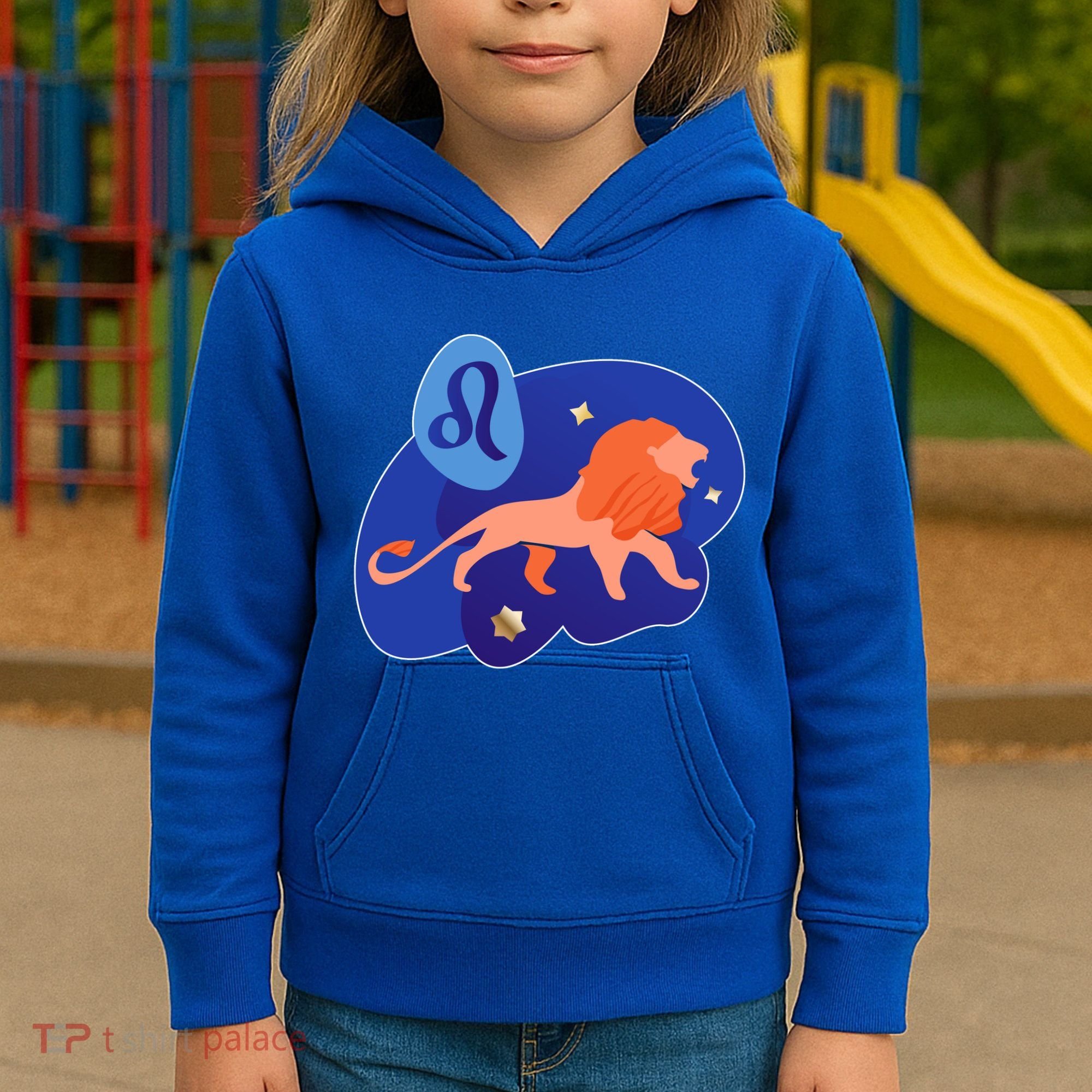 Zodiac Leo Simple Lion Kids Hoodie