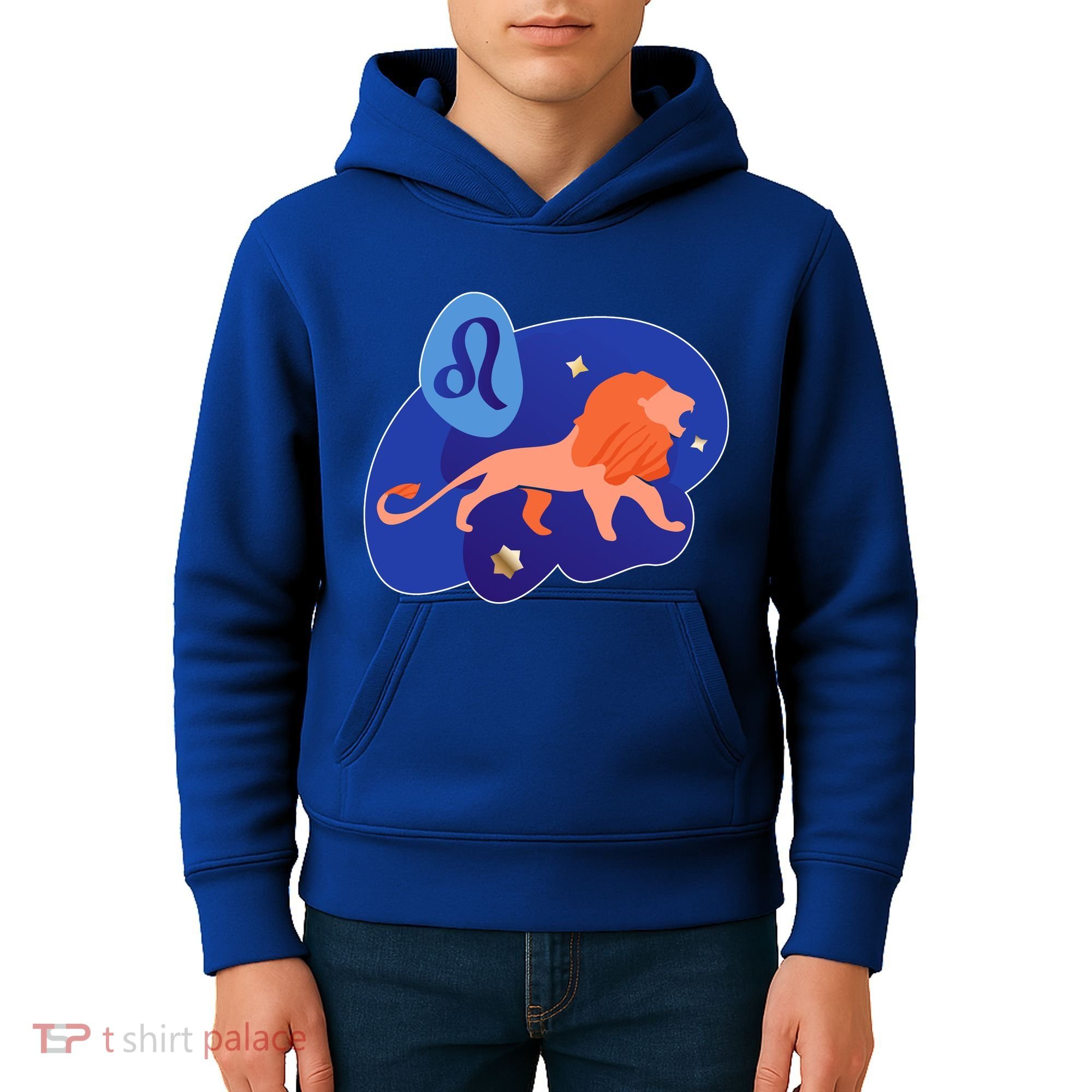 Zodiac Leo Simple Lion Kids Hoodie
