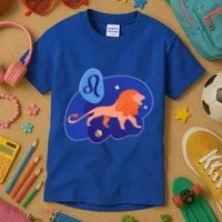 Zodiac Leo Simple Lion Kids T-Shirt thumb 3