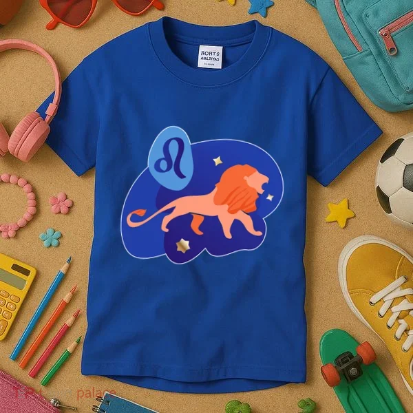 Zodiac Leo Simple Lion Kids T-Shirt