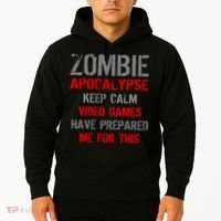 Zombie Apocalypse Keep Calm Video Games Prepared Me Hoodie thumb 2
