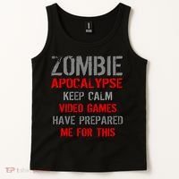 Zombie Apocalypse Keep Calm Video Games Prepared Me Tank Top thumb 2