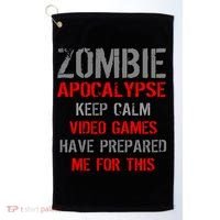 Zombie Apocalypse Keep Calm Video Games Prepared Me Golf Towel thumb 0