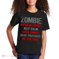Zombie Apocalypse Keep Calm Video Games Prepared Me Kids T-Shirt thumb 2