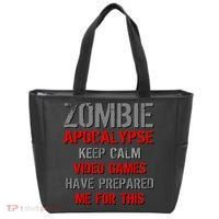 Zombie Apocalypse Keep Calm Video Games Prepared Me Tote Bag thumb 0