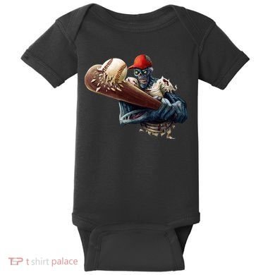 Zombie Baseball Batter Baby Bodysuit