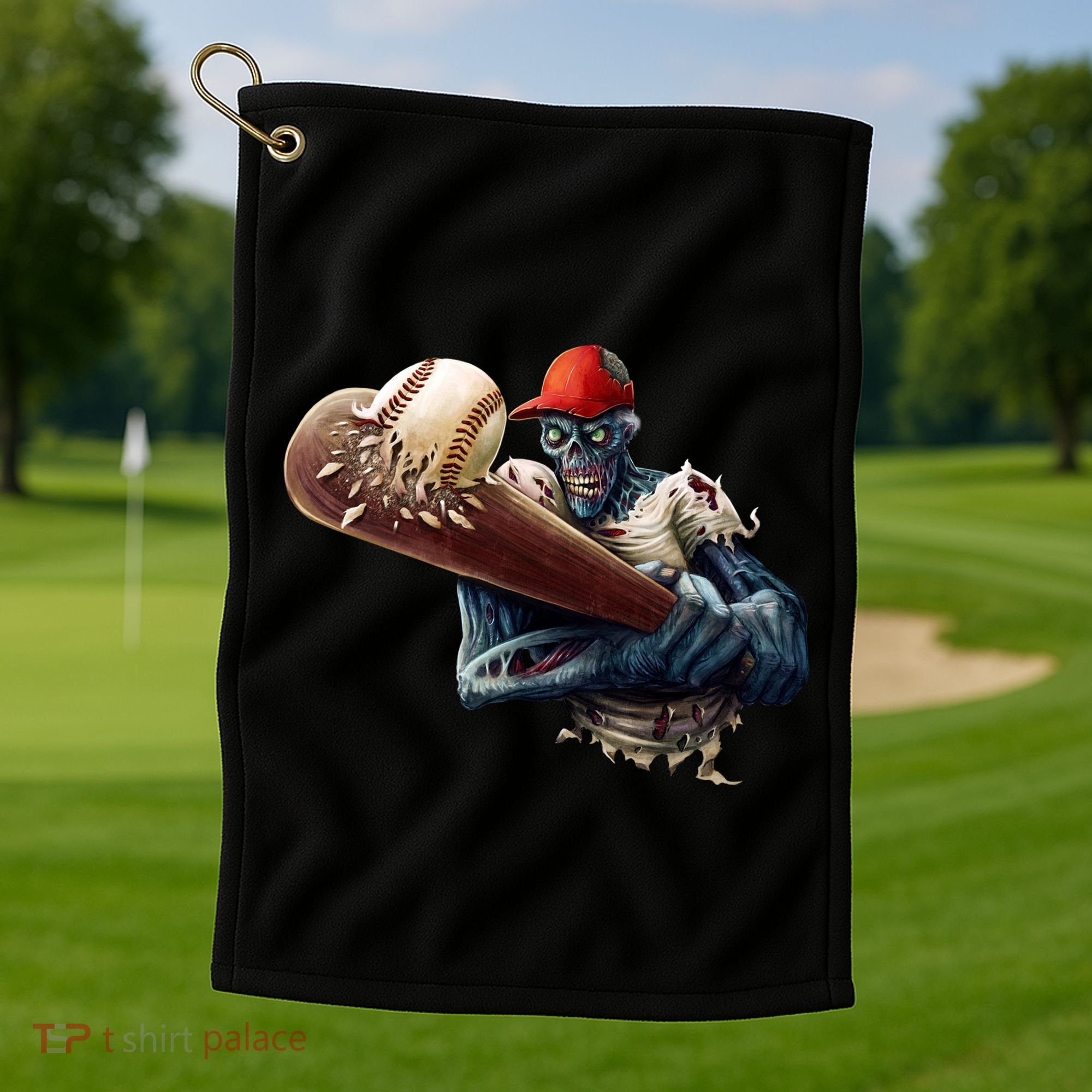 Zombie Baseball Batter Golf Towel