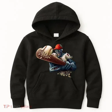 Zombie Baseball Batter Kids Hoodie
