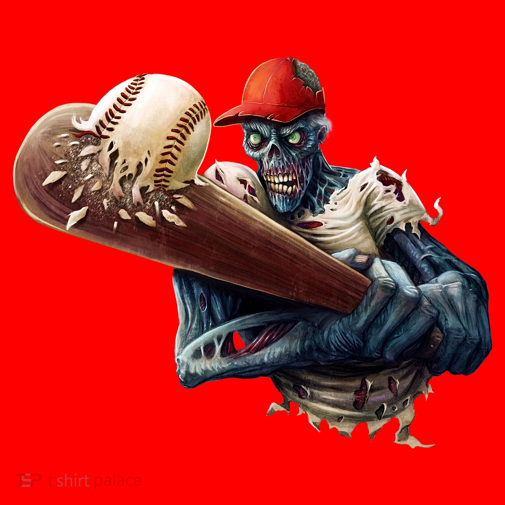 Zombie Baseball Batter Santa Hat