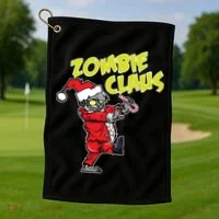 Zombie Claus Golf Towel thumb 1
