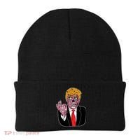 Zombie Donald Trump Funny Halloween Beanie thumb 0
