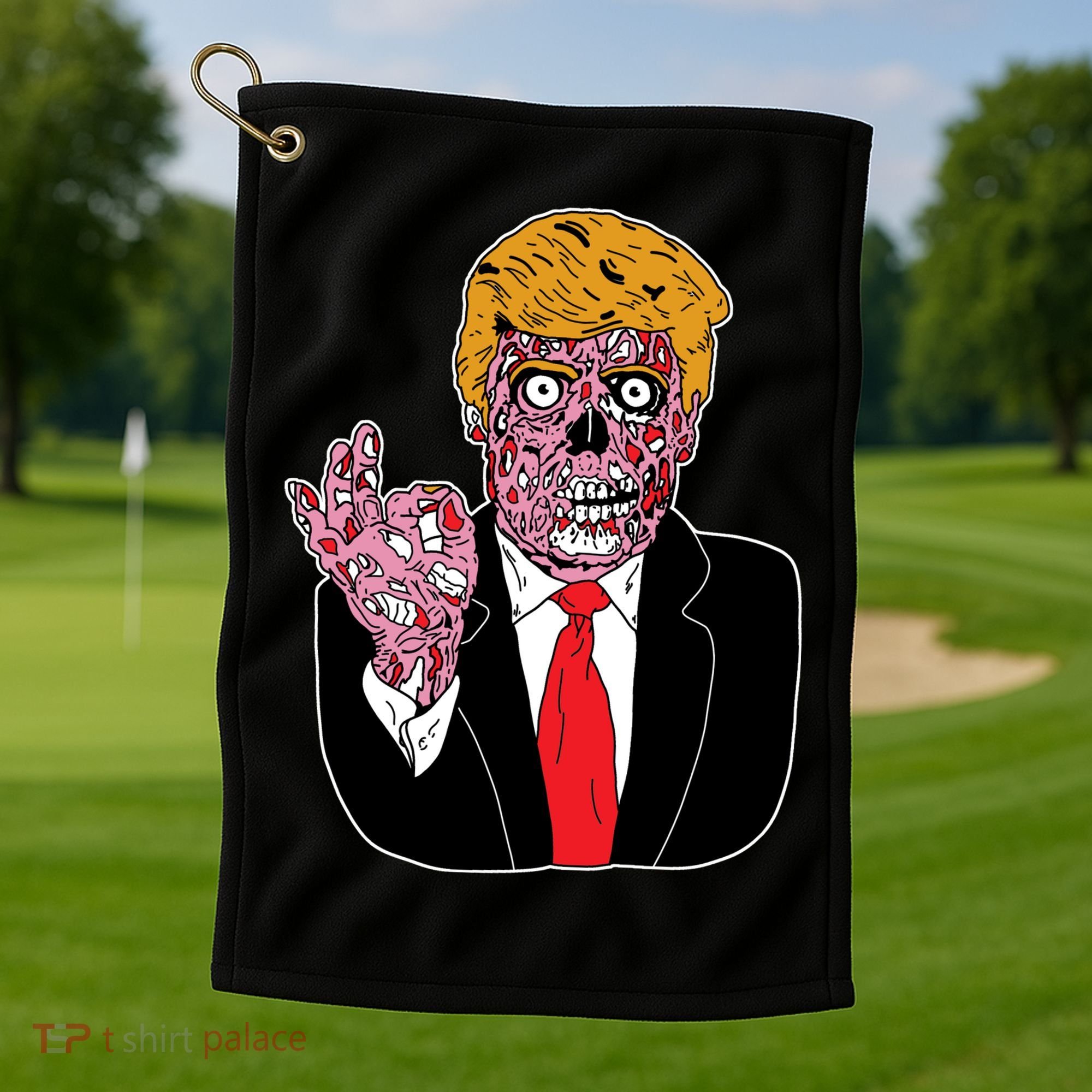 Zombie Donald Trump Funny Halloween Golf Towel