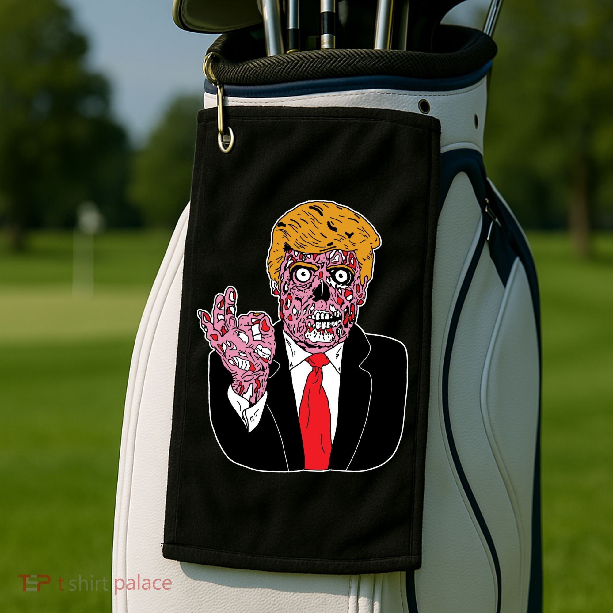 Zombie Donald Trump Funny Halloween Golf Towel