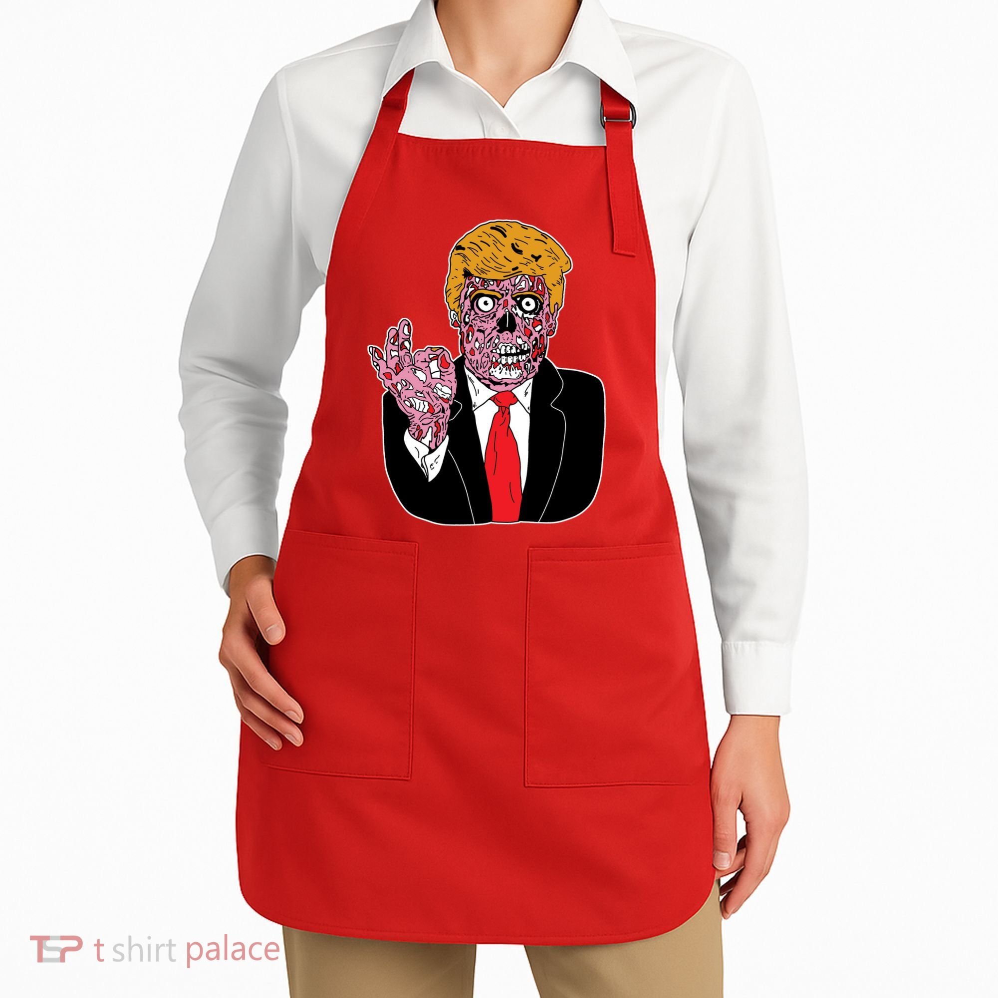 Zombie Donald Trump Funny Halloween Apron