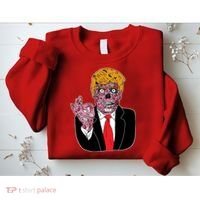 Zombie Donald Trump Funny Halloween Sweatshirt thumb 2