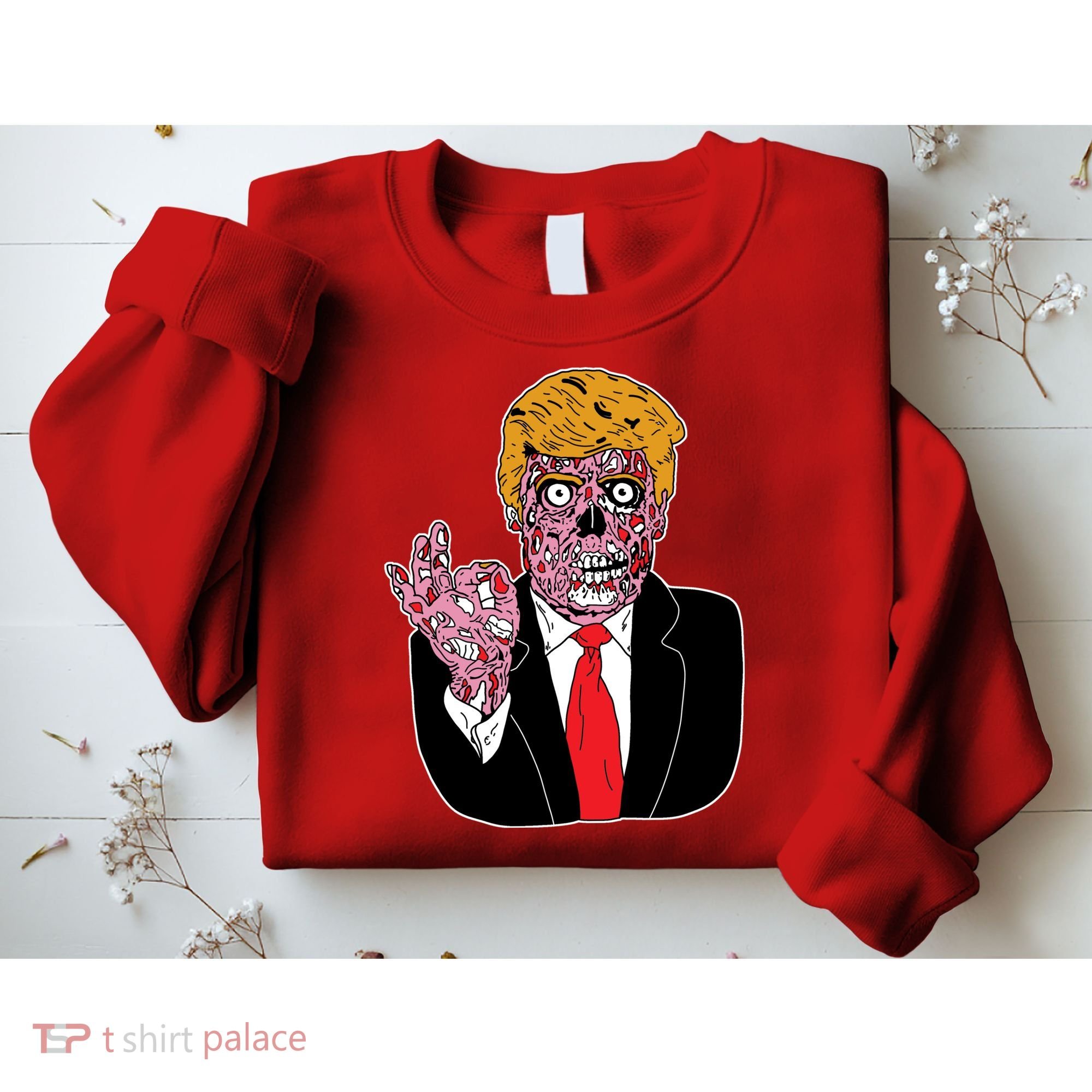 Zombie Donald Trump Funny Halloween Sweatshirt