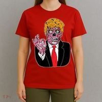 Zombie Donald Trump Funny Halloween T-Shirt thumb 4