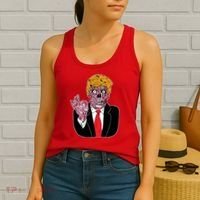 Zombie Donald Trump Funny Halloween Women's Tank Top thumb 2