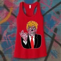 Zombie Donald Trump Funny Halloween Women's Tank Top thumb 3